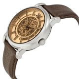 Emporio Armani Luigi Meccanico Brown Dial Brown Leather Strap Watch For Men - AR1982 Authentic Buy Shop Now