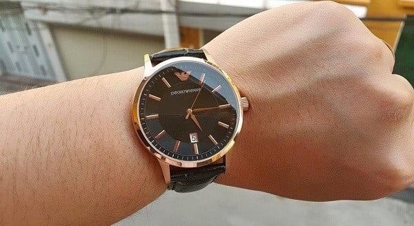 Emporio Armani Renato Quartz Black Dial Black Leather Strap Watch For Men - AR2425 Authentic Buy Shop Now