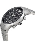 Emporio Armani Classic Chronograph Black Dial Silver Steel Strap Watch For Men - AR2434 Authentic Buy Shop Now