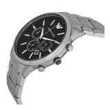 Emporio Armani Sportivo Chronograph Black Dial Silver Steel Strap Watch For Men - AR2460 Authentic Buy Shop Now