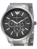 Emporio Armani Sportivo Chronograph Black Dial Silver Steel Strap Watch For Men - AR2460 Authentic Buy Shop Now