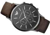 Emporio Armani Sportivo Black Dial Brown Leather Strap Watch For Men - AR2462 Authentic Buy Shop Now