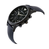 Emporio Armani Renato Chronograph Quartz Blue Dial Blue Leather Strap Watch For Men - AR2481 Authentic Buy Shop Now