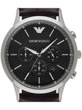 Emporio Armani Renato Chronograph Black Dial Brown Leather Strap Watch For Men - AR2482 Authentic Buy Shop Now