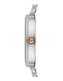 Emporio Armani Gianni T Bar Mother of Pearl Dial Two Tone Steel Strap Watch For Women - AR2508 Authentic Buy Shop Now