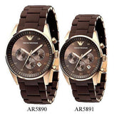 Emporio Armani Sport Chronograph Brown Dial Brown Stainless Steel Watch For Men - AR5890 Authentic Buy Shop Now