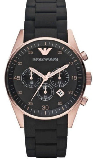 Emporio Armani Sportivo Black Dial Black Steel Strap Watch For Men - AR5905 Authentic Buy Shop Now
