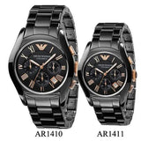 Emporio Armani Chronograph Black Ceramic Stainless Steel Dial Watch For Women - AR1411 Authentic Buy Shop Now