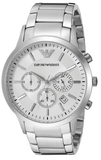 Emporio Armani Sportivo Chronograph Silver Dial Silver Steel Strap Watch For Men - AR5963 Authentic Buy Shop Now