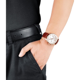 Emporio Armani Sportivo Chronograph White Dial Brown Leather Strap Watch For Men - AR5996 Authentic Buy Shop Now