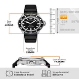 Emporio Armani Sea Explorer Automatic Black Dial Black Silicone Strap Watch For Men - AR60078 Authentic Buy Shop Now