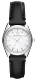 Emporio Armani Analog White Dial Black Leather Strap Watch For Women - AR6026 Authentic Buy Shop Now