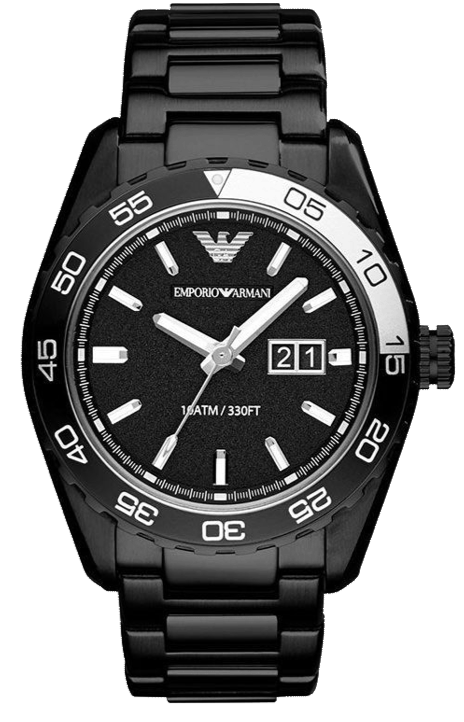Emporio Armani Sportivo Quartz Black Dial Black Steel Strap Watch For Men - AR6049 Authentic Buy Shop Now