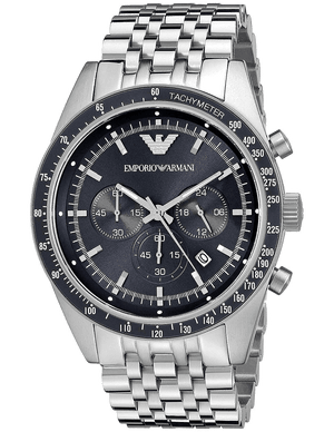 Emporio Armani Sportivo Chronograph Blue Stainless Steel Watch For Men - AR6072 Authentic Buy Shop Now