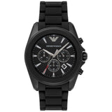 Emporio Armani Sportivo Chronograph Black Dial Black Silicone Strap Watch For Men - AR6092 Authentic Buy Shop Now