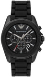 Emporio Armani Sportivo Chronograph Black Dial Black Silicone Strap Watch For Men - AR6092 Authentic Buy Shop Now