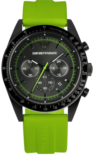 Emporio Armani Sports Analog Black Dial Green Rubber Strap Watch For Men - AR6115 Authentic Buy Shop Now