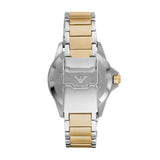 Emporio Armani Diver Chronograph Green Dial Two Tone Steel Strap Watch For Men - AR80063 Authentic Buy Shop Now