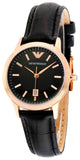Emporio Armani Classic Black Dial Black Leather Strap Watch For Women - AR9022 Authentic Buy Shop Now
