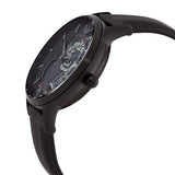 Emporio Armani Meccanico Skeleton Black Dial Black Leather Strap Watch For Men - AR60046 Authentic Buy Shop Now