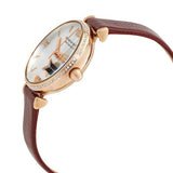 Emporio Armani Meccanico Automatic Silver Dial Burgundy Leather Strap Watch For Women - AR60044 Authentic Buy Shop Now