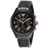 Emporio Armani Chronograph Black Ceramic Stainless Steel Dial Watch For Women - AR1411 Authentic Buy Shop Now