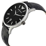 Emporio Armani Renato Black Dial Leather Strap Watch For Men - AR2411 Authentic Buy Shop Now
