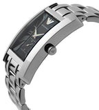Emporio Armani Classic Black Dial Silver Stainless Steel Strap Watch For Men - AR0156 Authentic Buy Shop Now