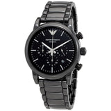 Emporio Armani Ceramica Chronograph Black Dial Black Strap Watch For Men - AR1452 Authentic Buy Shop Now