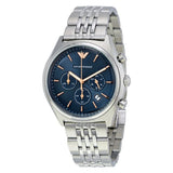 Emporio Armani Luigi Chronograph Quartz Blue Dial Silver Steel Strap Watch For Men - AR1974 Authentic Buy Shop Now