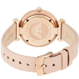 Emporio Armani Gianni T-Bar Quartz Rose Gold Dial Pink Leather Strap Watch For Women - AR11001 Authentic Buy Shop Now