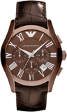 Emporio Armani Valente Classic Brown Dial Brown Leather Strap Watch For Men - AR1609 Authentic Buy Shop Now