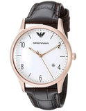 Emporio Armani Beta Chronograph White Dial Brown Leather Strap Watch For Men - AR1915 Authentic Buy Shop Now