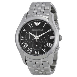 Emporio Armani Classic Chronograph Black Dial Silver Steel Strap Watch For Men - AR1786 Authentic Buy Shop Now