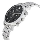 Emporio Armani Chronograph Black Dial Silver Steel Strap Watch For Men - AR1853 Authentic Buy Shop Now