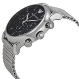 Emporio Armani Luigi Chronograph Black Dial Silver Mesh Bracelet Watch For Men - AR1811 Authentic Buy Shop Now