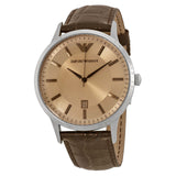 Emporio Armani Classic Quartz Brown Dial Brown Leather Strap Watch For Men - AR2427 Authentic Buy Shop Now