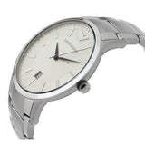 Emporio Armani Classic Quartz White Dial Silver Steel Strap Watch For Men - AR2430 Authentic Buy Shop Now