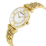 Emporio Armani Gianni T Bar White Mother of Pearl Dial Gold Steel Strap Watch For Women - AR1907 Authentic Buy Shop Now