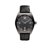 Emporio Armani Franco Black Dial Black Leather Strap Watch For Men - AR0368 Authentic Buy Shop Now