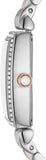 Emporio Armani Gianni T Bar White Mother Of Pearl Dial Two Tone Steel Strap Watch For Women - AR11519 Authentic Buy Shop Now