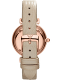 Emporio Armani Gianni T Bar Gunmetal Dial Beige Leather Strap Watch For Women - AR1681 Authentic Buy Shop Now