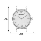 Emporio Armani Retro Analog Quartz Silver Dial Black Leather Strap Watch For Men - AR1674 Authentic Buy Shop Now