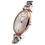 Emporio Armani Gianni T Bar Grey Dial Two Tone Steel Strap Watch For Women - AR1840 Authentic Buy Shop Now