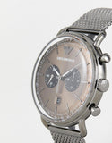 Emporio Armani Aviator Brown Dial Grey Mesh Bracelet Watch For Men - AR11141 Authentic Buy Shop Now