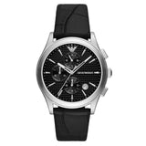 Emporio Armani Paolo Chronograph Black Dial Black Leather Strap Watch For Men - AR11530 Authentic Buy Shop Now