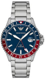Emporio Armani Sea Explorer GMT Blue Dial Silver Steel Strap Watch For Men - AR11590 Authentic Buy Shop Now