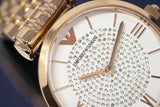 Emporio Armani T-Bar Gianni Crystal Pave Dial Rose Gold Steel Strap Watch For Women - AR11244 Authentic Buy Shop Now