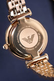 Emporio Armani T-Bar Gianni Crystal Pave Dial Rose Gold Steel Strap Watch For Women - AR11244 Authentic Buy Shop Now