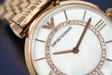 Emporio Armani Gianni T Bar Mother of Pearl Rose Gold Stainless Steel Strap Watch For Women - AR1909 Authentic Buy Shop Now